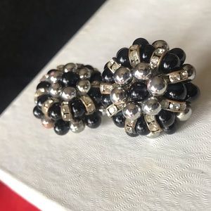 Clip On Earrings Beautiful Vintage Beaded Crystal